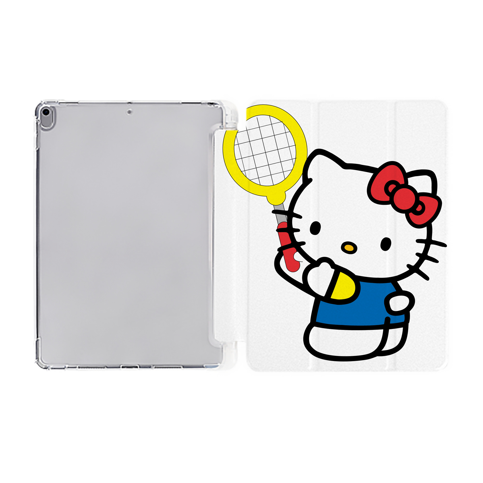 （画像用） Hello Kitty ハローキティ IPad ケース ペン収納付き 三つ折りスタンド PUレザー×シリコン 対応機種9.5/10.5/10.9インチ